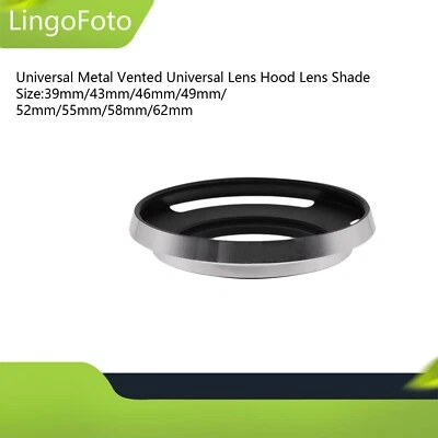Universal Metal Vented Lens Hood Lens Shade for 39/43/46/49/52/55/58/62mm Lens - Image 1 of 4
