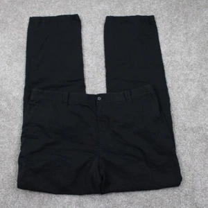 John Varvatos Pants Mens 54, 36x34 Black Linen/Cotton Blend Flat Front Straight - Picture 1 of 13