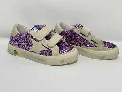 Golden Goose 25 码儿童闪光上部麂皮绒条纹星跟运动鞋 — 第 1/4 张图片