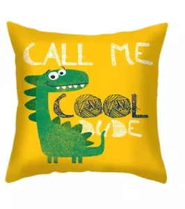 Dinosaur Throw Pillow Couch Bed Cushion Cover 18x18 Gift Decor Boy Playroom - Picture 1 of 1