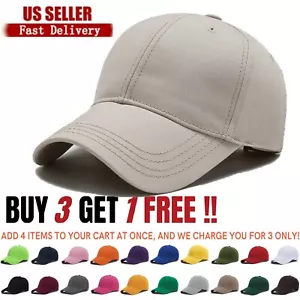 Gorra de béisbol de algodón pelota papá sombrero liso liso lavado para hombres mujeres ajustable VC - Imagen 1 de 14
