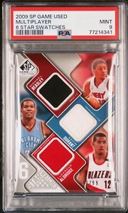SP Game Used 6 Star Swatches Aldridge/Durant/ Beasley/Milicic /99 PSA 9 (2009) - Picture 1 of 2