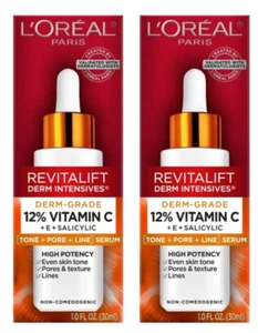 2 PackL'Oreal Paris Revitalift 12% Vitamin C + E + Salicylic Serum 1 oz Each - Picture 1 of 1