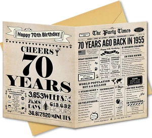 70Th Birthday Card, 70Th Birthday Decorations for Women Men, 70Th Birthday Gifts - Picture 1 of 12
