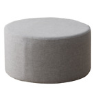 Mobili Rebecca Footstool Pouffe Rounded Grey White Design Modern 25x45x45