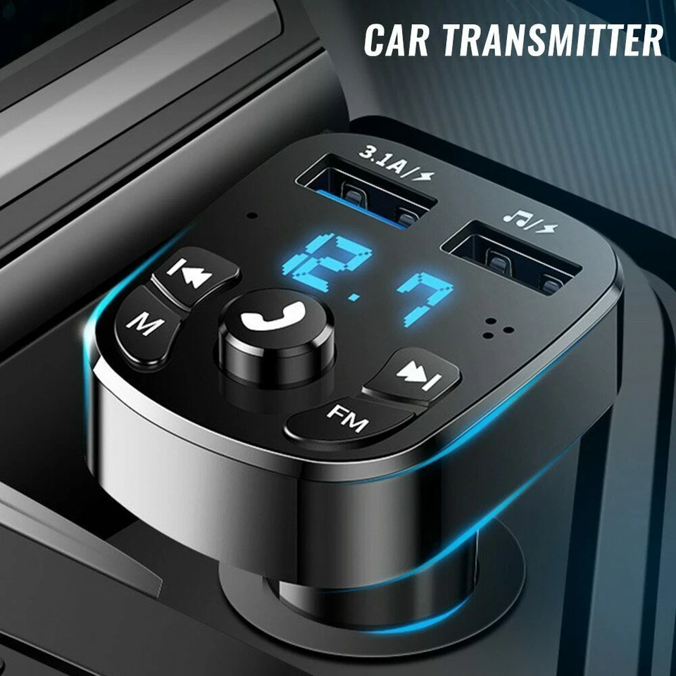 Bluetooth FM Transmitter Auto MP3 Player 2X USB Stick KFZ AUX Zigarettenanzünder - Bild 1 von 4