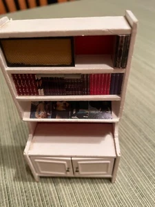 Lundby dollhouse MCM white book case with cabinet from 1970s - Picture 1 of 4