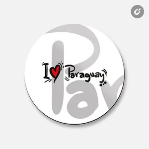 I Love Paraguay Eslogan | imán decorativo redondo de 4"" X 4 - Imagen 1 de 2