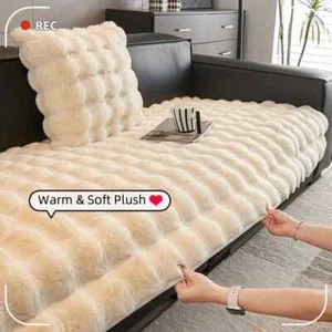 Thicken Imitation Rabbit Fur Plush Slipcover Non-slip Soft Sofa Towel CouchCover - Picture 1 of 35