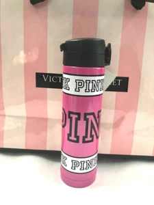 Victoria's Secret PINK Logo Metal Thermos Bottle Pink 15 fl oz - Picture 1 of 3