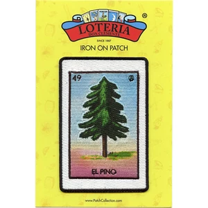 El Pino 49 Patch Pine Tree Mexican Loteria Card Sublimated Embroidery Iron On - Picture 1 of 4