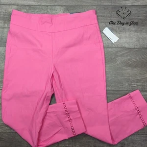 Crown & Ivy Petite Pink Rage Spring Cropped Pants Size 12P - Picture 1 of 6