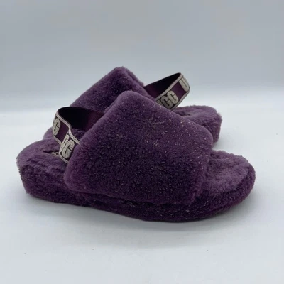 Sandalias moradas UGG Fluff Yeah 1125232 para mujer talla 9 metálicas brillantes Foto 1 de 4