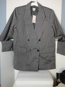 A New Day Damen Zweireiher Blazer Grau Nadelstreifen Größe L - Bild 1 von 9
