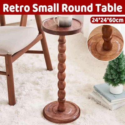 Vintage Solid Wood Side Table Small Round Table Sturdy Anti Slip Easy Clean AU - image 1 of 4