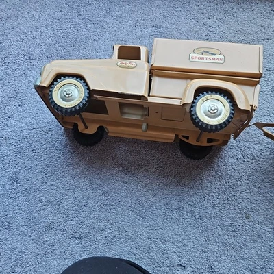 Vintage 1960’s Tonka  Pressed Steel Pickup Truck  w/ hard shell camper & trailer - image 1 of 4