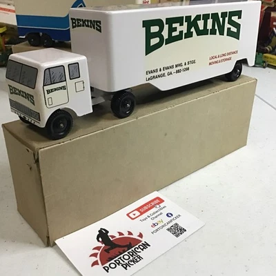 RALSTOY 12 REBOQUE SEMI CAMINHÃO ARMAZENAMENTO MÓVEL BRANCO MACK BEKINS 1/43 ou 8” na caixa EUA - Imagem 1 de 4