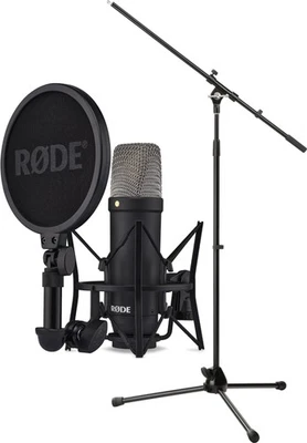 Rode NT1 Signature Black Mikrofon Set Mikrofonstativ mit Galgen Großmembran XLR - Bild 1 von 4