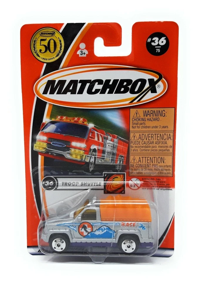 Matchbox 2002 No 36 Troop Shuttle w Logo 50 years blister card MBX Superfast - image 1 of 1