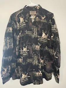Woods And Water Long Sleeved Shirt Deer Print 2XL - Picture 1 of 4