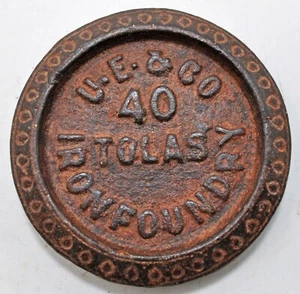 Antique Iron Mercantile Measuring Weight 40 Tolas Original Old Hand Crafted - Picture 1 of 4