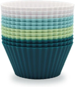 Silicone Baking Muffin Cups 12 Pack, Reusable Cupcake Liners Cake Molds, BPA Fre - Picture 1 of 12