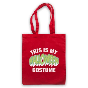THIS IS MY HALLOWEEN COSTUME HIPSTER RETRO FUNNY LAZY TOTE BAG LIFE SHOPPER - Picture 1 of 11