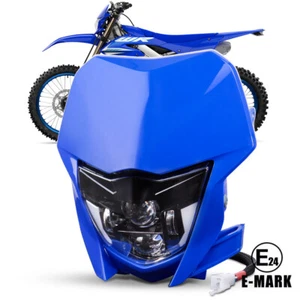 Faro LED DRL bisel azul para bicicleta de enduro Yamaha WR250F WR450F 2007-2024 - Imagen 1 de 8