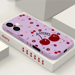 Funda protectora con arco de cereza suave a prueba de golpes para iPhone 17 16 15 14 Pro Max Air 13 12 8 - Imagen 1 de 19