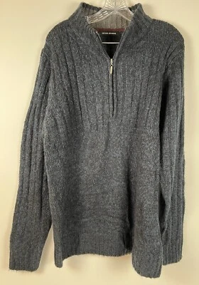 Michael Brandon Sweater Mens XL Gray/Blue 1/4 zip - Image 1 of 4