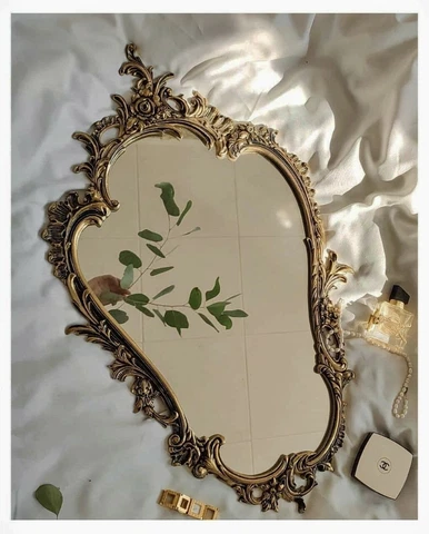 20TH CENTURY ANTIQUE MIRROR BRASS FRAME DECORATIVE HEAVY ROCOCO STYLE FrANCE 3KG Cover