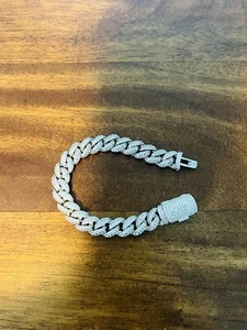 8.5MM GLD Iced Cuban Link Bracelet 6” - White Gold🏅 - Picture 1 of 6