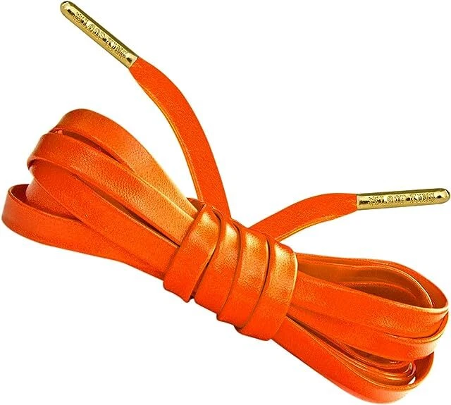 Cadarços Loop King 1 par de cadarços de couro luxuosos com pontas douradas - Imagem 1 de 1