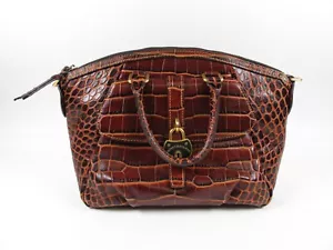 Dooney & Bourke Campbell Umhängetasche Leder Krokoprägung Braun (39) - Bild 1 von 10