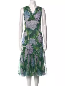 Vestido Dolce Gabbana Hortensia Seda Largo Midi Talla: IT46 - Imagen 1 de 4