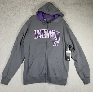 Washington Huskies Full Zip Hoodie Jacket Men XL Embriodered Colosseum NEW - Picture 1 of 11