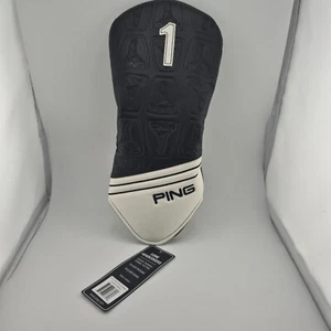 PING Core Driver Head Cover Unisex White/Black Golf Club Embroidered Logo Retro - Picture 1 of 7