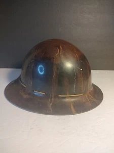 Cappello rigido vintage MSA Skullgard marrone rosso in fibra di vetro tipo K - Foto 1 di 17