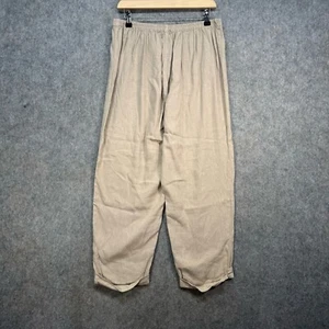 Sahara Trousers Womens Size 14-16 Beige Linen Blend Loose Fit Wide-Leg Bohemian - Picture 1 of 14