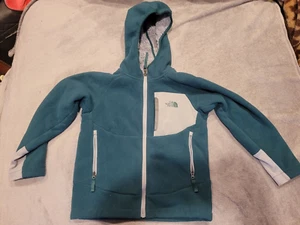 THE NORTH FACE BOYS FLEECE JACKET SIZE XS Green Hoodie - Picture 1 of 12