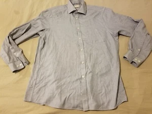 Mens Michael Kors Dress Shirt 16 34 35 L Large Grey Gray Button Cotton - Picture 1 of 8