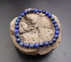 Lapislazuli Armband aus Afghanistan - Perlen 6 mm - Gute Laune und Freundschaft. - Bild 1 von 8