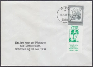 AUSTRIA #AJT021A FDC DEDICATION of HOLOCAUST MARTYR's FOREST in ISRAEL - Picture 1 of 1