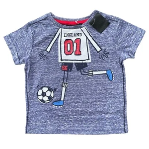 England short sleeved Football cotton T-shirt Blue Age 1-6 years JOB LOT - Picture 1 of 2