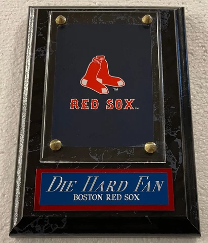DIE HARD FAN BOSTON RED SOX LOGO CARD PLAQUE FOR YOUR MAN CAVE WALL DECOR Cover