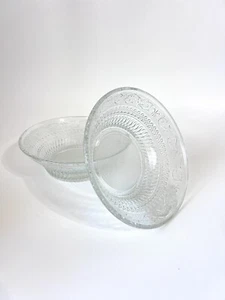 KIG Malaysia  Vintage Sandwich Glass Serving Bowls Set Of 2 - Picture 1 of 7