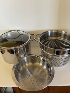 Martha Stewart per Macys Everyday Forno Olandese Acciaio Inox 8 Quart con Vaporiere - Foto 1 di 15