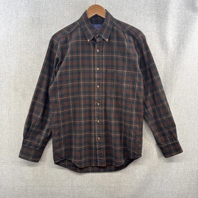 Pendleton Sir Pendleton 100% Wool Shirt Men Small Brown Plaid Tartan Long Sleeve - Image 1 of 4