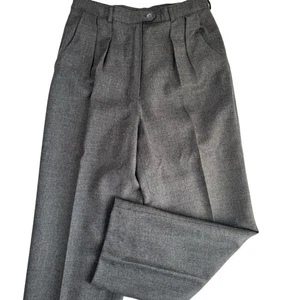 Vintage Giorgio Sant Angelo Gray Pure Merino Wool Trouser Pants Size 6 High Rise - Picture 1 of 6