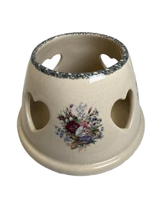 Floral Home & Garden Party Candle Shade Topper Stoneware - Picture 1 of 7